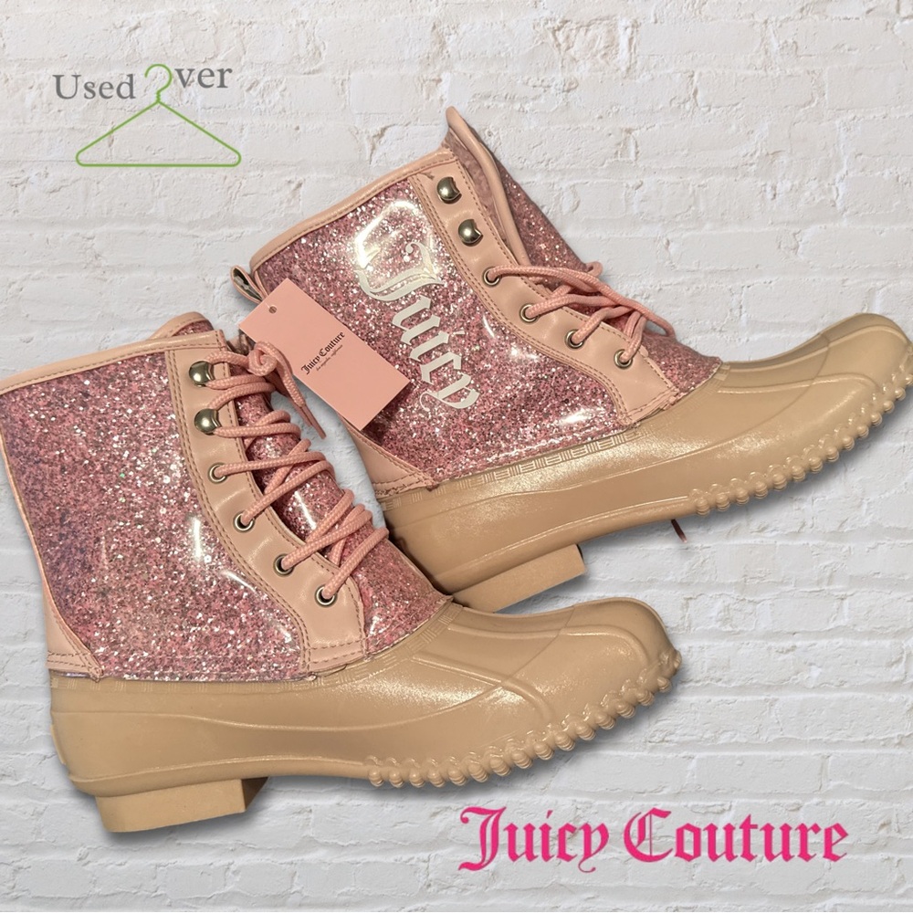 Juicy Couture Women's Pink Glitter Boots